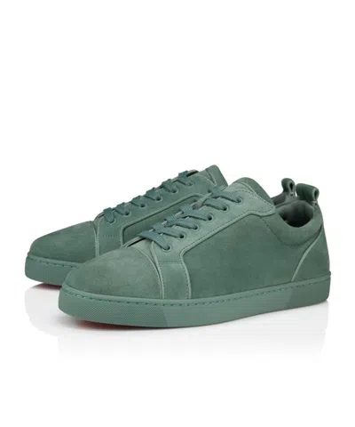 Christian Louboutin Junior Suede Round Toe Low-top Sneakers In Green