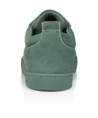 Christian Louboutin Junior Suede Round Toe Low-top Sneakers In Green