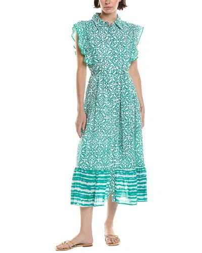 Ro's Garden Ernestine Shirtdress In Green
