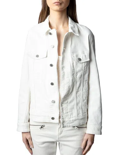 Zadig & Voltaire Kase Denim Camo Skull Slim Fit Jacket