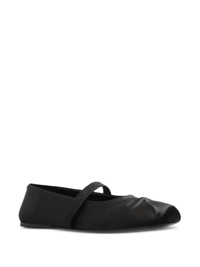 Marni Black Ballerinas With Embossed Bow Detail On The Front In Leather Woman