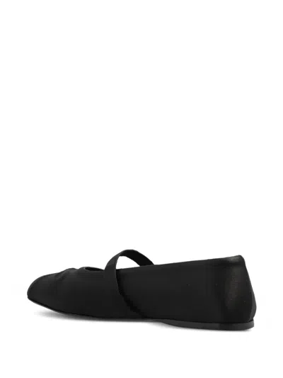 Marni Black Ballerinas With Embossed Bow Detail On The Front In Leather Woman