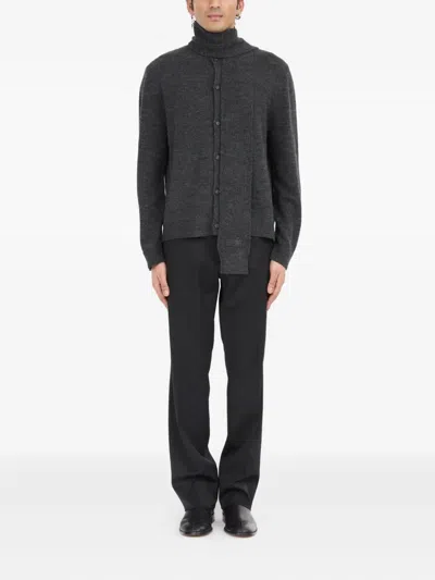 Mm6 Maison Margiela Mm6 By Maison Margiela Button-up Wool Cardigan With Shawl Collar