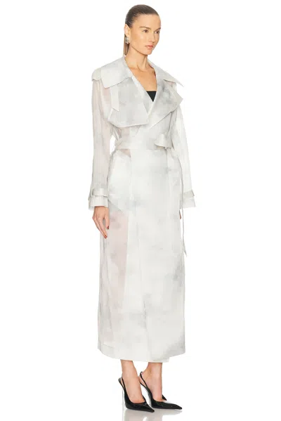 Grace Ling Silk Organza Spring Trench In Neutral
