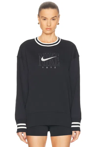 Nike Phoenix Fleece Graphic Oversized Long Crewneck Sweatshirt