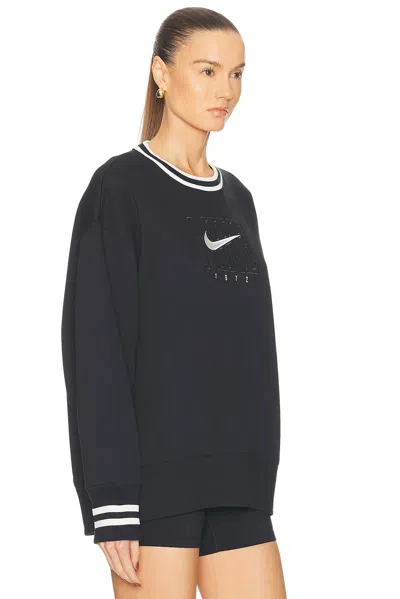 Nike Phoenix Fleece Graphic Oversized Long Crewneck Sweatshirt
