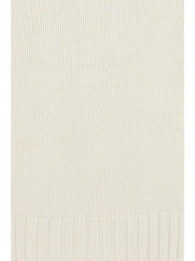 Fabiana Filippi White High Neck Sweater In Silk And Wool