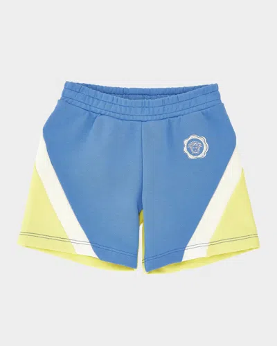 Versace Boy's Medusa Stamp Fleece Shorts