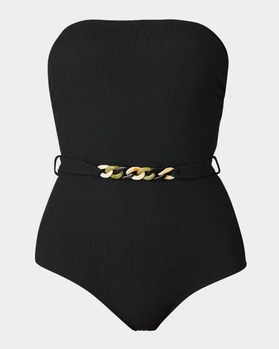 Shoshanna Belted Strapless One-piece Swimsuit