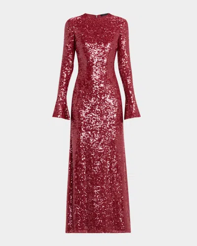Lapointe Sequined Flare-sleeve Gown