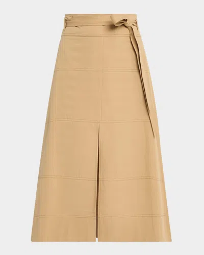 Tanya Taylor Hudson Belted A-line Midi Skirt