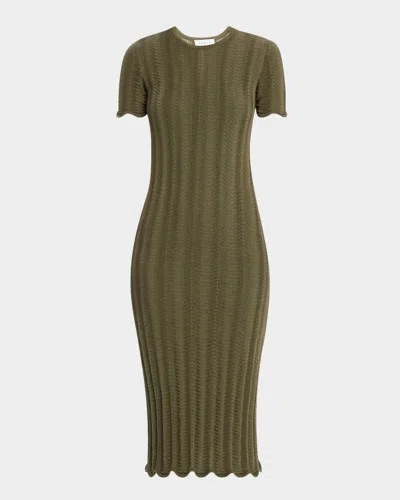 Tanya Taylor Leighton Short-sleeve Knit Midi Dress