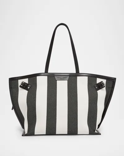 PROENZA SCHOULER DAYS STRIPED CANVAS TOTE BAG 