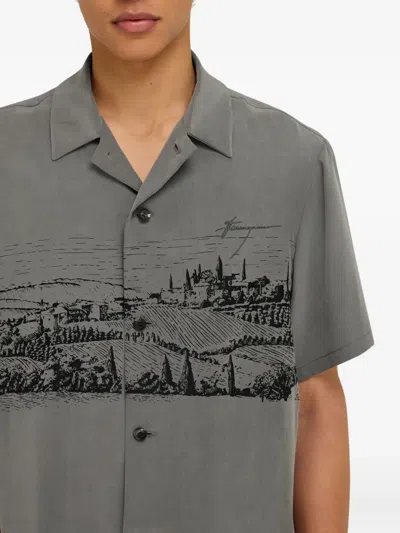 Ferragamo Printed Silk Shirt