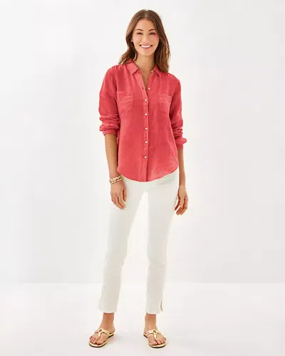 Lilly Pulitzer Sea View Linen Button Down Top