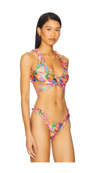 Shop Kulani Kinis Lettuce Edge Wrap Bikini Top