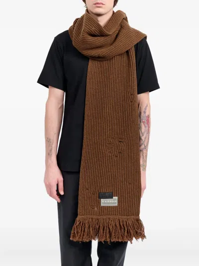 Mm6 Maison Margiela Logo-patch Knitted Scarf