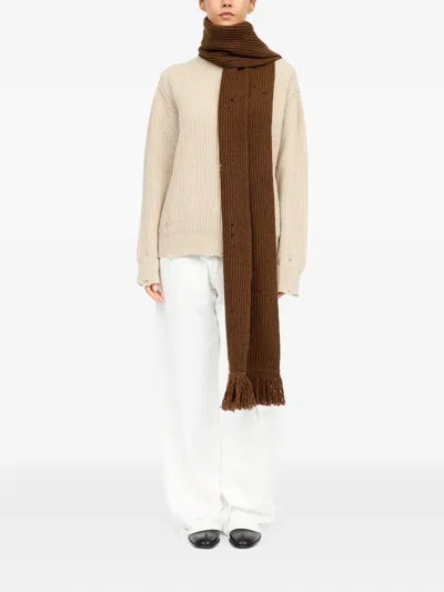 Mm6 Maison Margiela Logo-patch Knitted Scarf