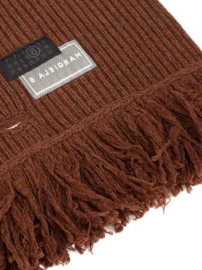 Mm6 Maison Margiela Logo-patch Knitted Scarf