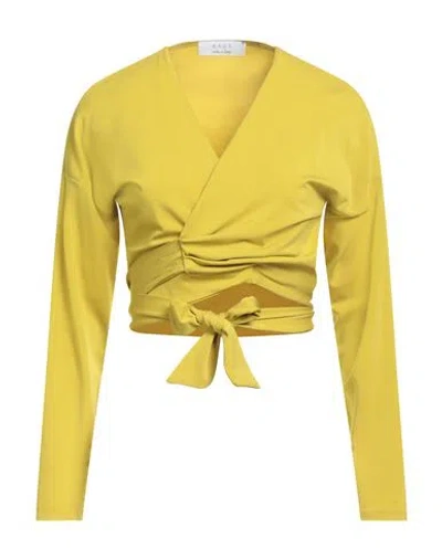 Shop Kaos Woman Top Mustard Size 8 Acetate, Polyamide, Elastane