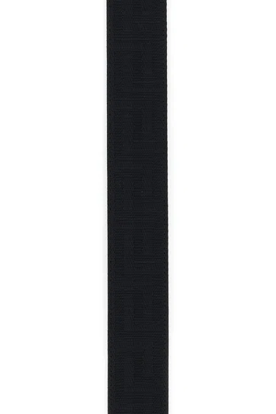 Versace Adjustable Fabric Medusa Belt With Silver-tone Hardware In Black