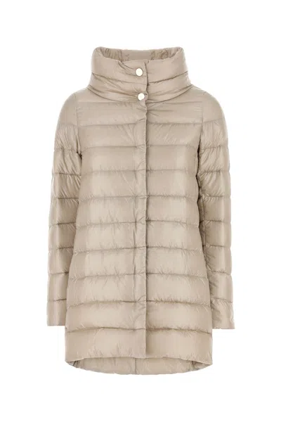 Herno Streamlined Puffer Jacket With High Collar And Quilted Texture