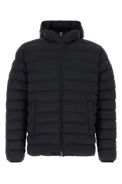 Herno Midnight Blue Stretch Nylon Jacket In Black