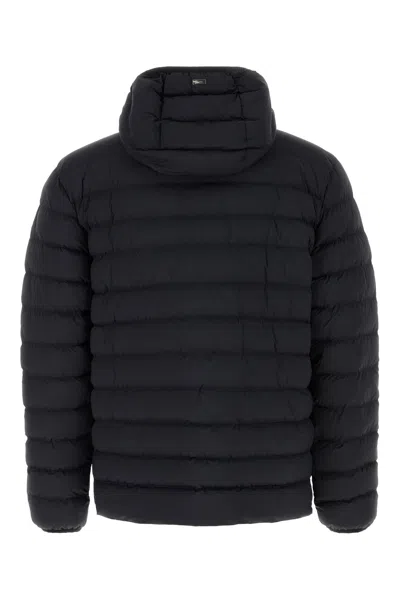 Herno Midnight Blue Stretch Nylon Jacket In Black