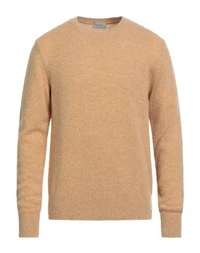 Brooksfield Man Sweater Sand Size 40 Virgin Wool, Polyamide In Brown