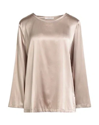 Maliparmi Malìparmi Woman Top Khaki Size 12 Silk, Elastane
