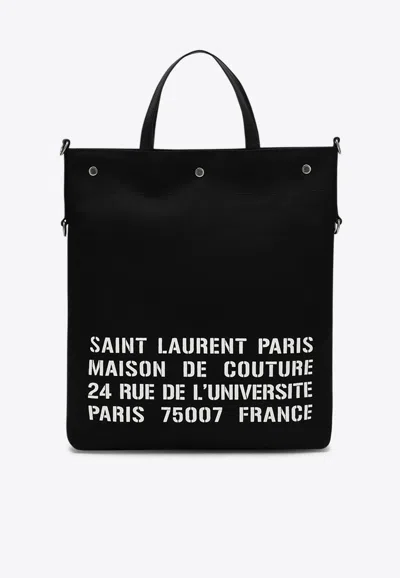 Saint Laurent North/south Canvas Top Handle Bag