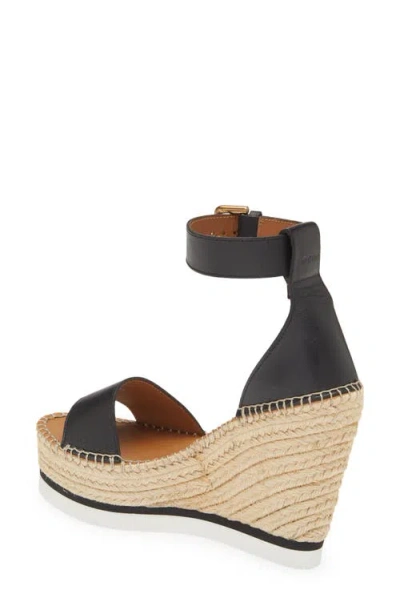 See By Chloé See By Chloe Women's Wedge Heeled Glyn Black Leather Sandals Shoes