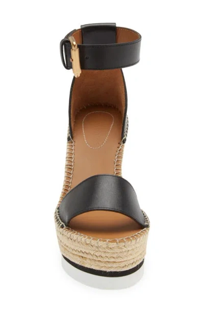 See By Chloé See By Chloe Women's Wedge Heeled Glyn Black Leather Sandals Shoes