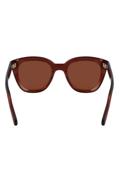 Ferragamo Classic Logo Tea Cup 52mm Round Sunglasses