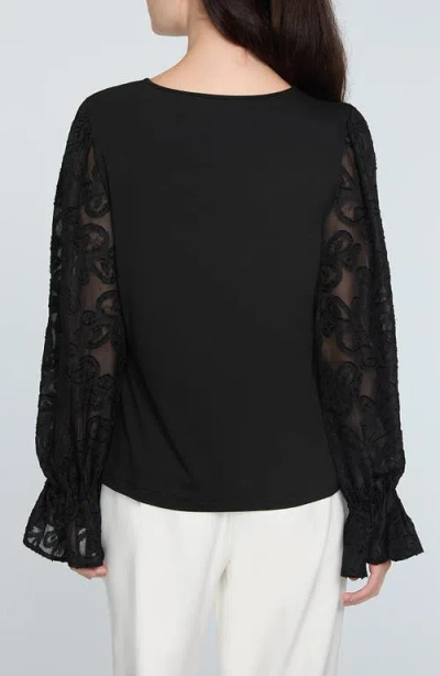 Elie Tahari The Mavea Mixed Media Top