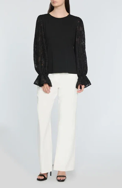 Elie Tahari The Mavea Mixed Media Top