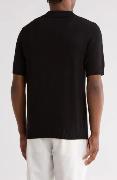 Truth Johnny Collar Pointelle Knit Sweater Polo