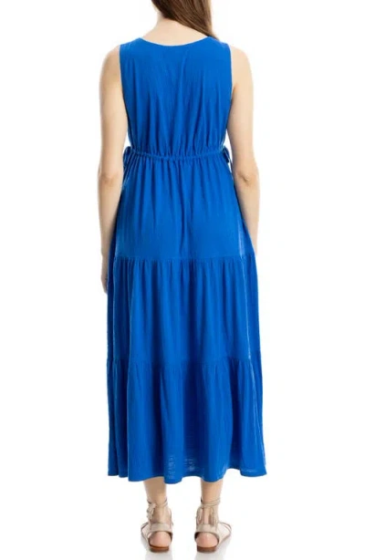 Max Studio V-neck Sleeveless Tiered Maxi Dress