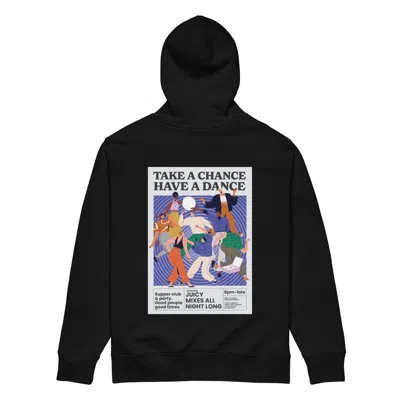 Anchor & Crew Black Take A Chance Have A Dance Disco! Organic Cotton Embroidered Heavyweight Hoodie - Women