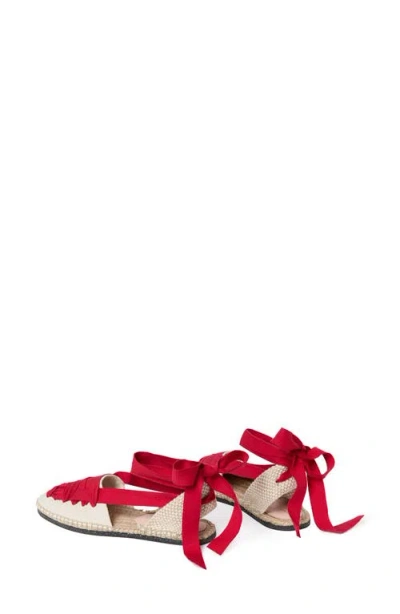 Loeffler Randall Wilson Ankle Wrap Espadrille In Red