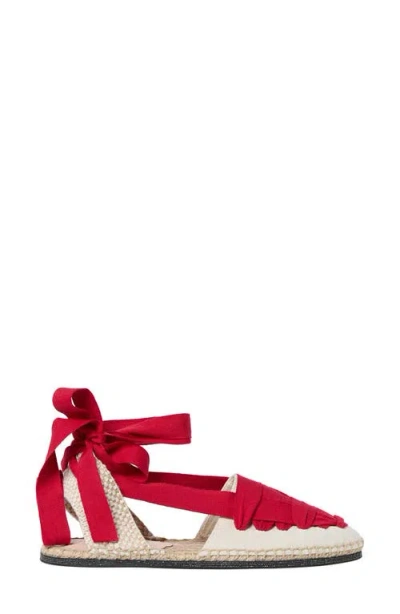 Loeffler Randall Wilson Ankle Wrap Espadrille In Red