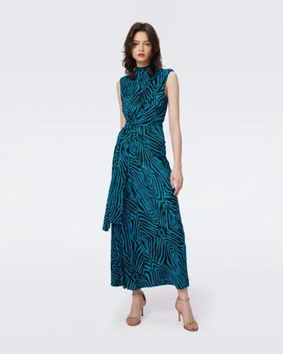 Diane Von Furstenberg Geri Abstract Striped Tie-waist Midi Dress
