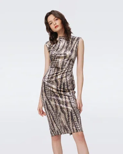 Diane Von Furstenberg Darrius Ruched Abstract-print Dress