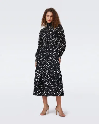 Diane Von Furstenberg Sai Tiered Polka-dot Midi Dress