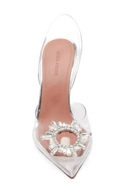 Amina Muaddi Begum Transparent Pointed Toe Slingback Pump