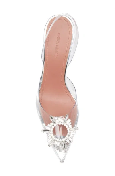 Amina Muaddi Begum Transparent Pointed Toe Slingback Pump
