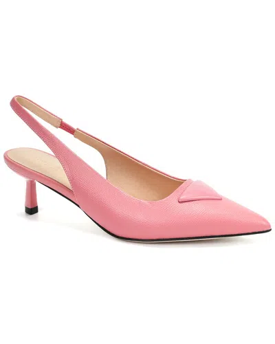 TIFFANY & FRED PARIS TIFFANY & FRED PARIS LEATHER SLINGBACK KITTEN HEEL PUMP 