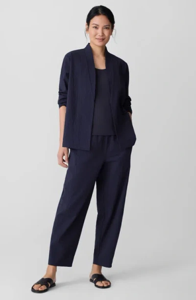 Eileen Fisher Crinkled Stretch Organic Cotton Jacket