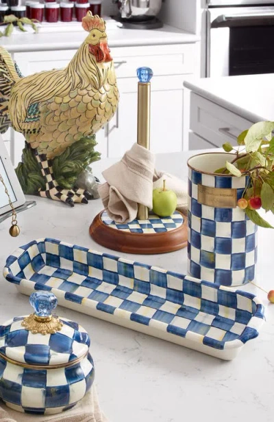 MACKENZIE-CHILDS MACKENZIE CHILDS ROYAL CHECK WOOD PAPER TOWEL HOLDER 