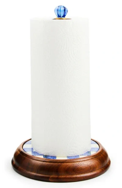 Mackenzie-childs Mackenzie Childs Royal Check Wood Paper Towel Holder